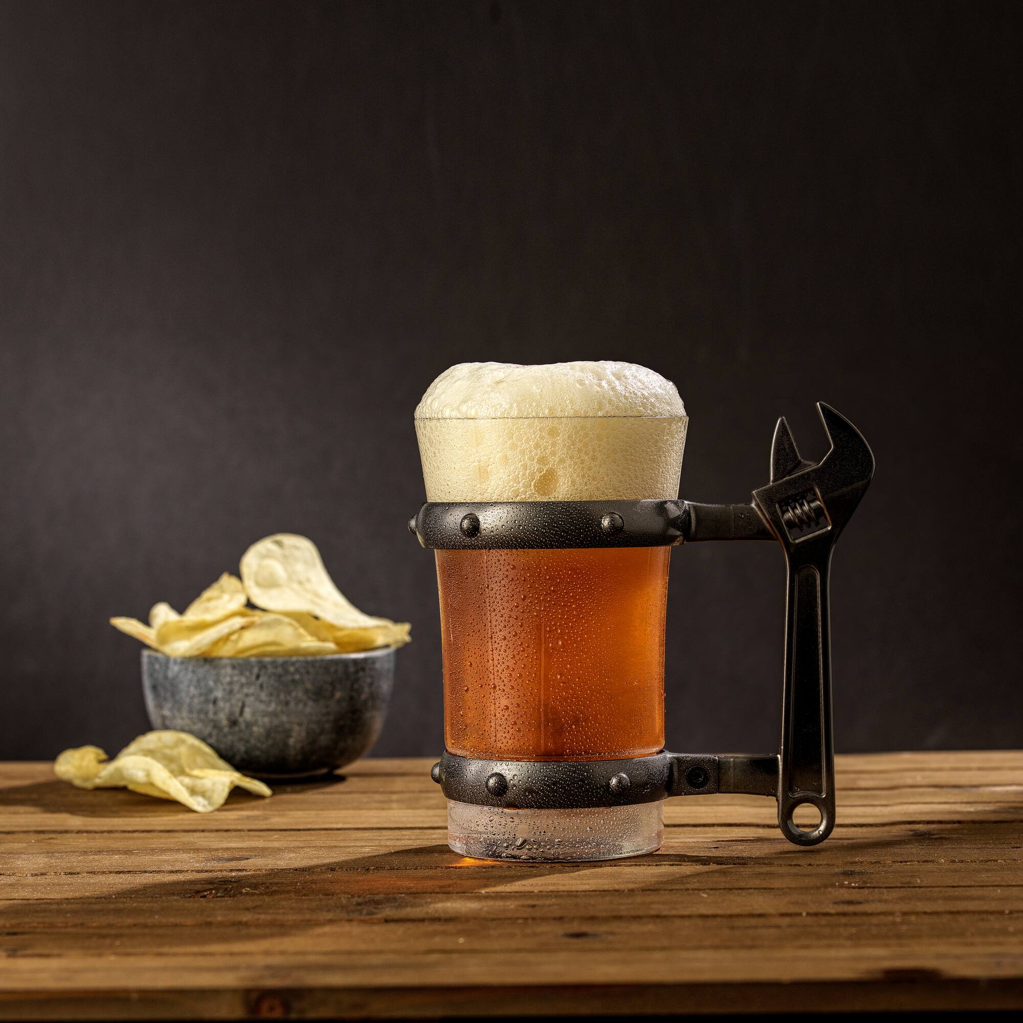 JoyJolt® Tools Collection 17oz. Adjustable Wrench Handle Single Beer Mug
